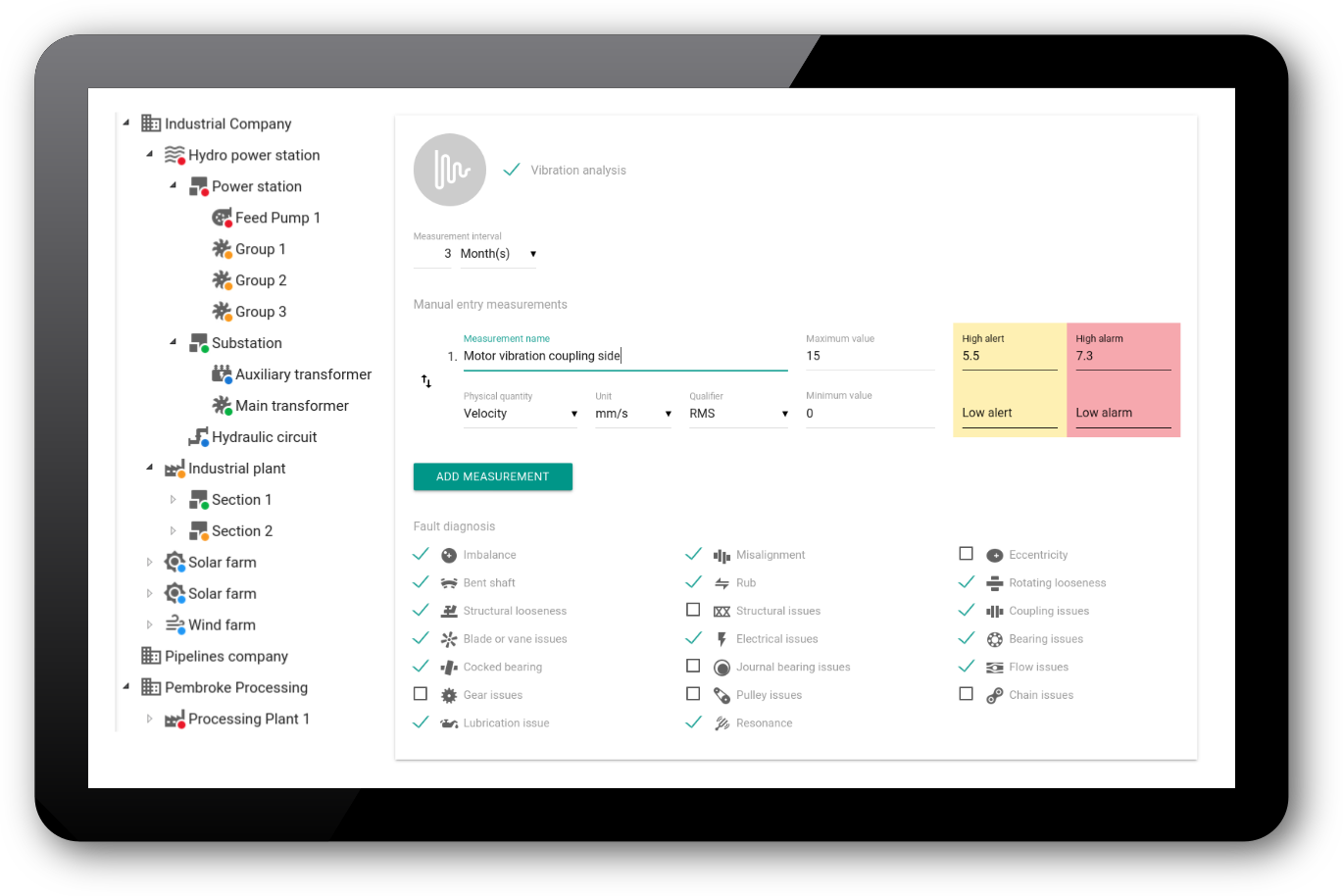 monitoring plan screenshot